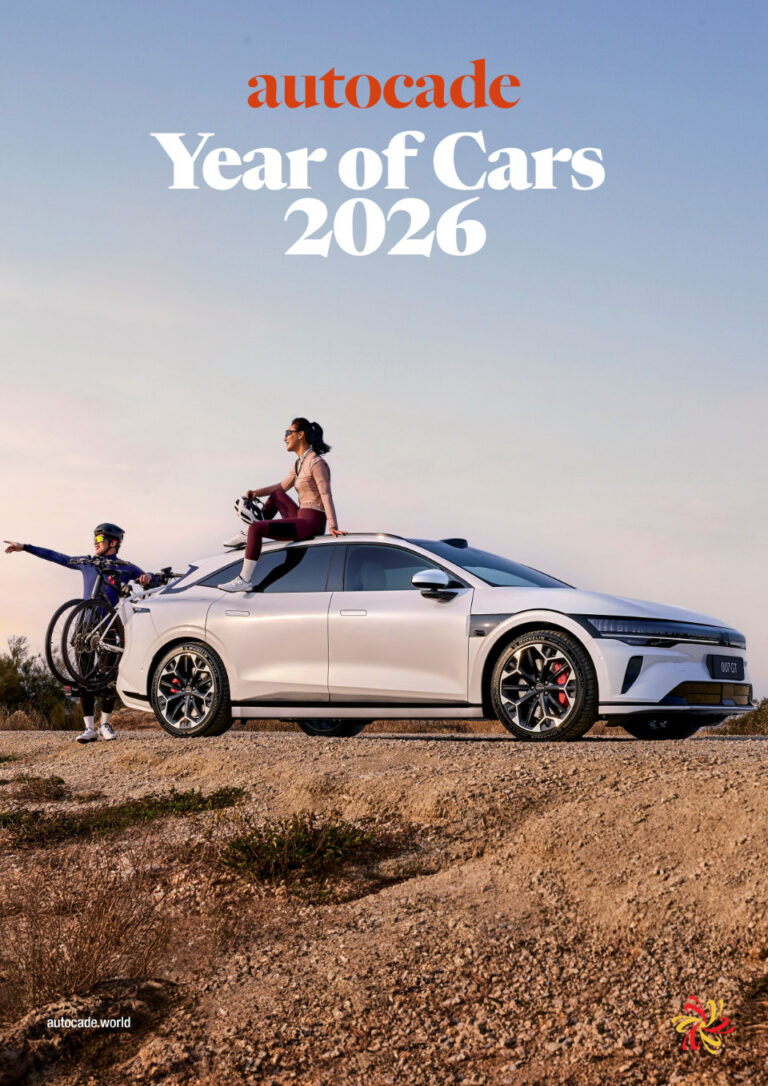 Cover of Autocade Year of Cars 2026, with a white Zeekr 007GT.
